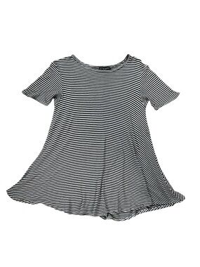 See You Monday Black & White Striped Oversized Shirt